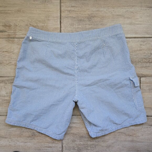 J. Crew Blue Seersucker Lined Swim Trunks Men's Beach Pool Resort Drawstring 34 - Picture 3 of 5